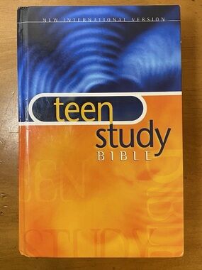NIV Teen Study Bible by Zondervan Staff Orange Blue Vintage (2004, Hardcover)